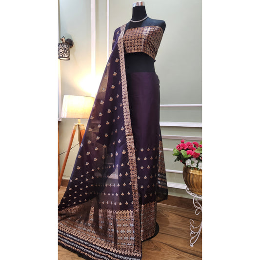 Pure Mulberry Silk (Paat-Kesapaat) Mekhela Chador