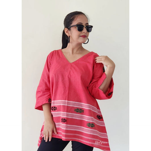 Pink Aura Handloom Kaftan