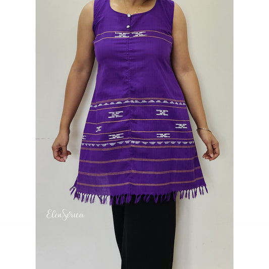 Royal Purple Handwoven Cotton Kurti