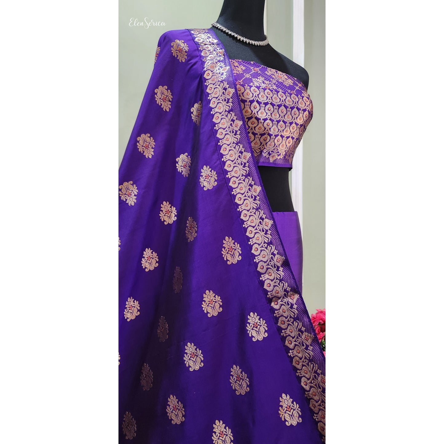 Purple Mulberry Silk Mekhela Chador