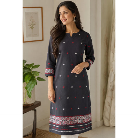 Whispering Blossoms | Pure Handloom Cotton Kurta Piece