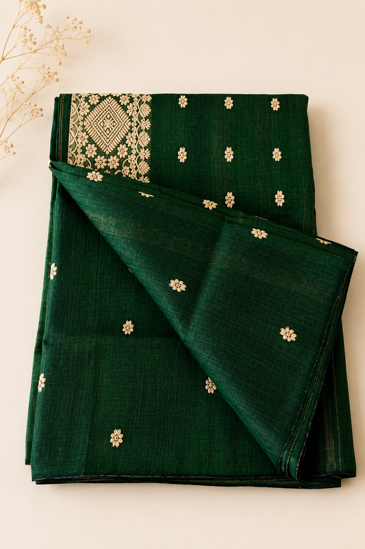Emerald Grace Nuni Cotton Saree