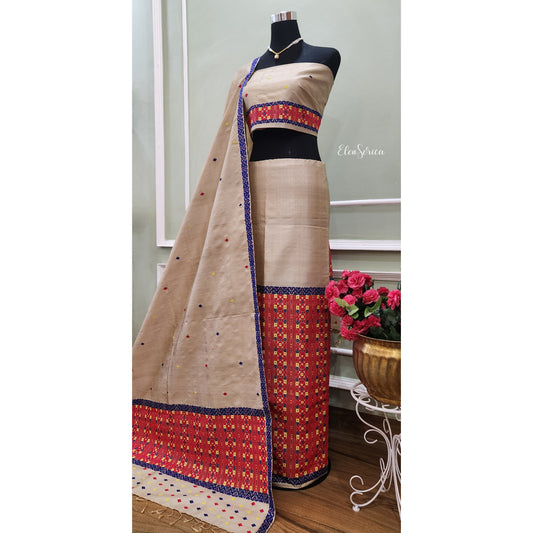 Pure Tassar Silk Mekhela Chador