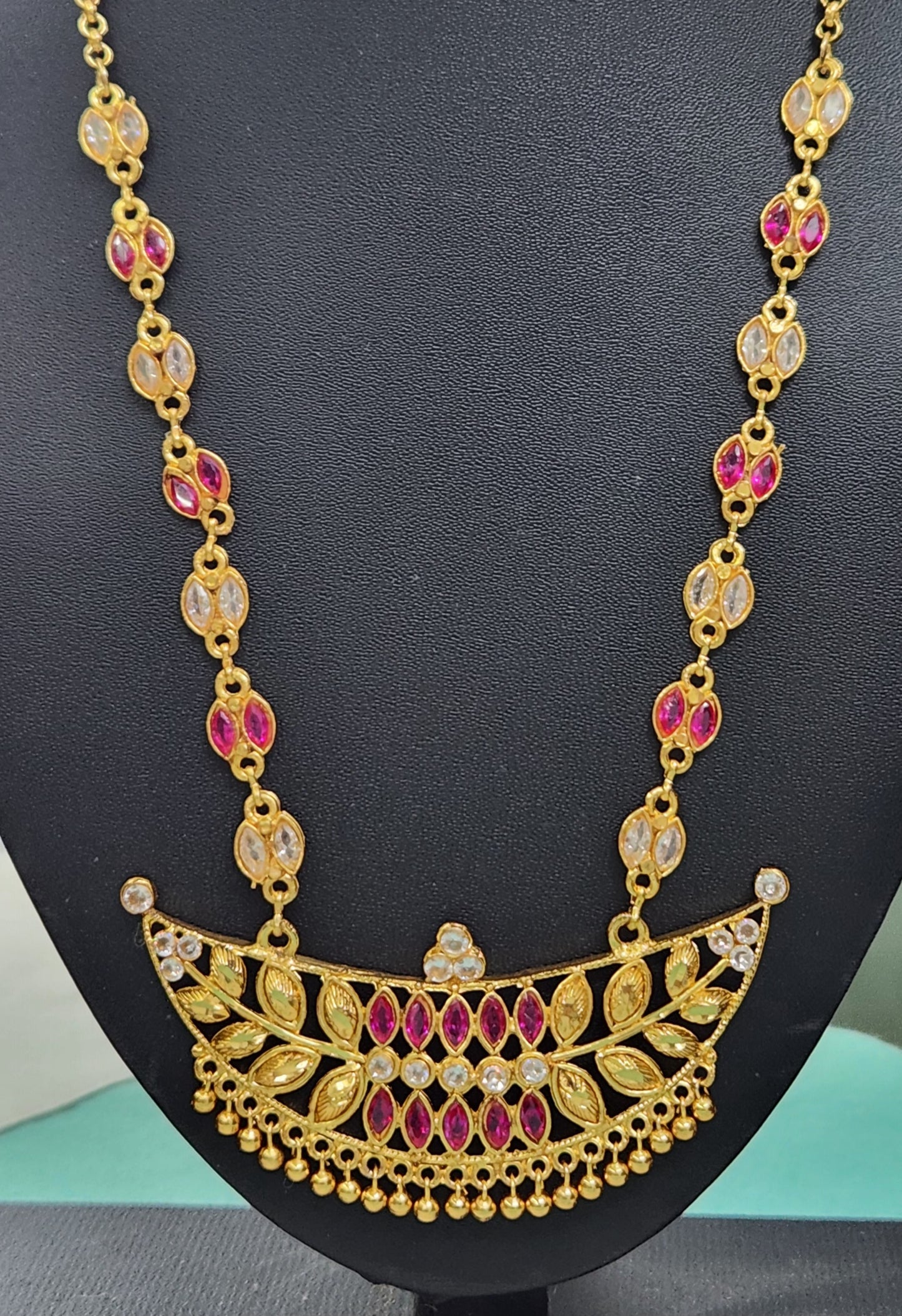 Pink & White Assamese Jewellery Set