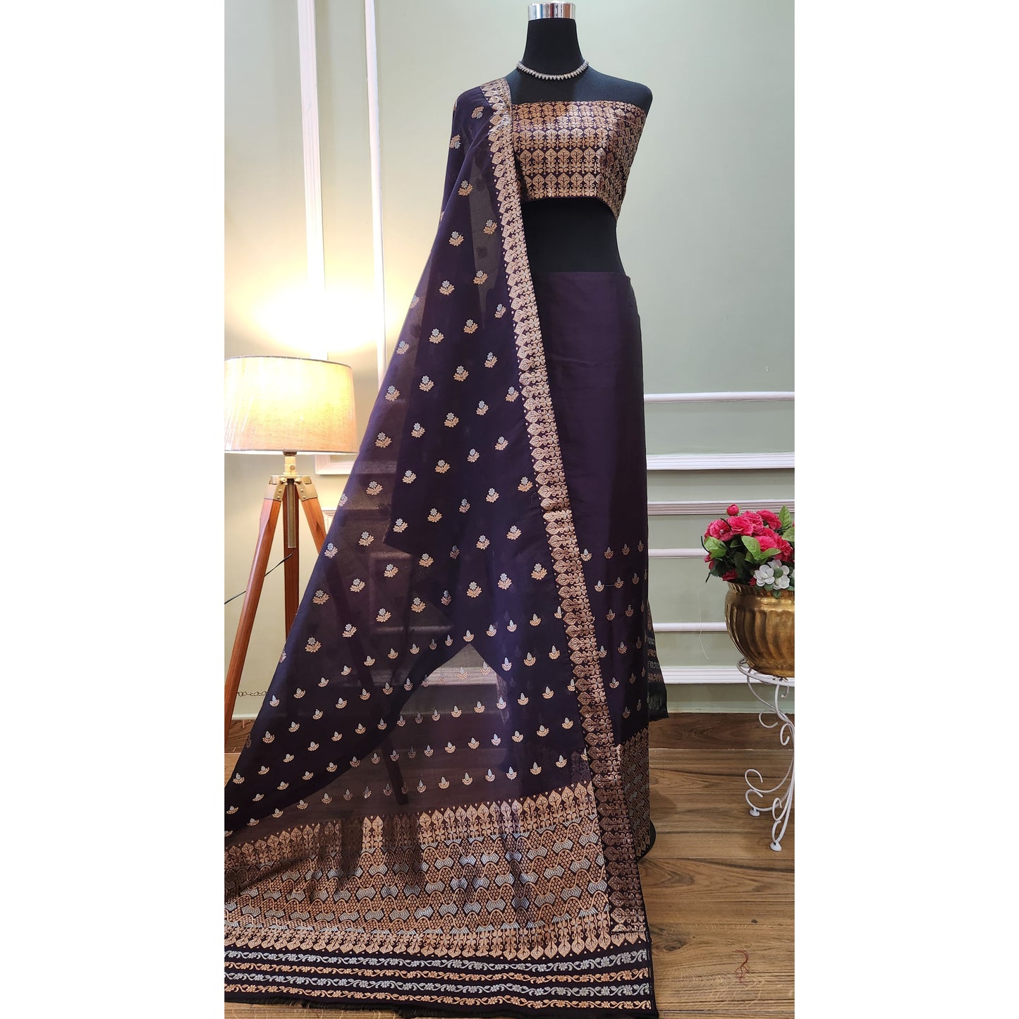 Pure Mulberry Silk (Paat-Kesapaat) Mekhela Chador