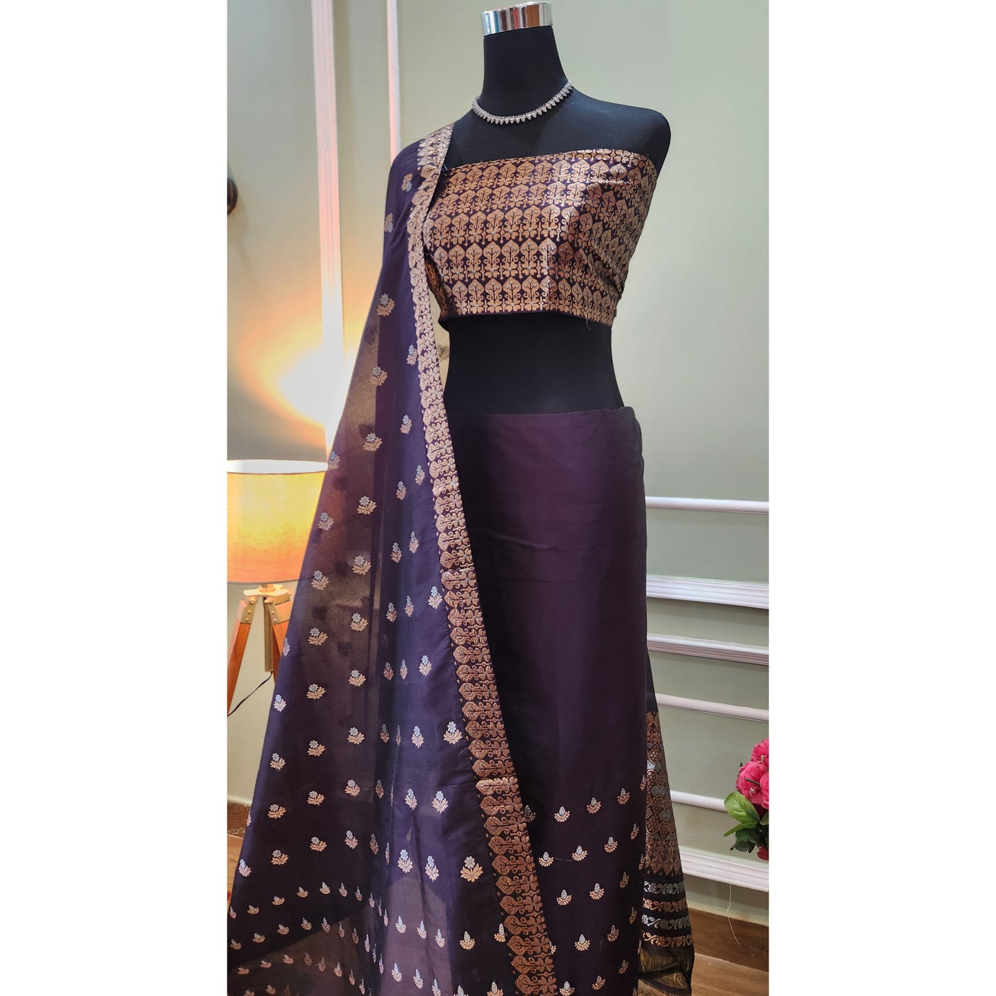Pure Mulberry Silk (Paat-Kesapaat) Mekhela Chador