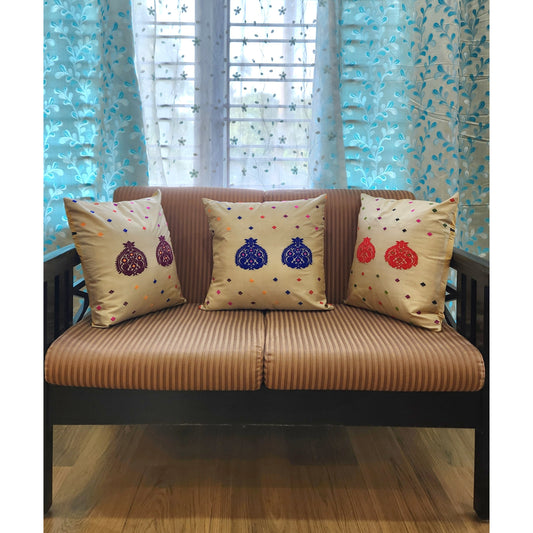 Pure Tassar Silk Cushion Covers (Pack of 4)