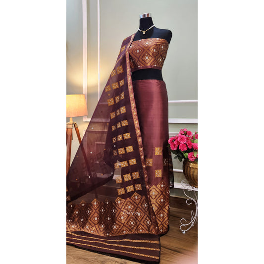 Pure Mulberry Silk (Paat-Kesapaat) Mekhela Chador