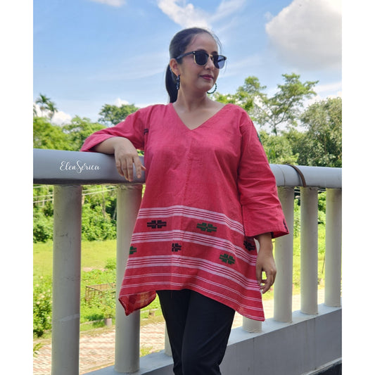Pink Aura Handloom Kaftan