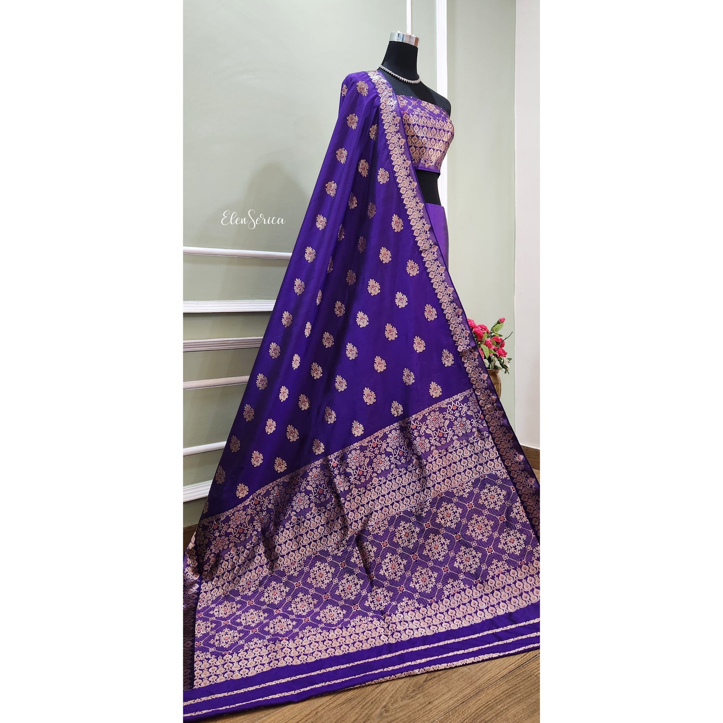 Purple Mulberry Silk Mekhela Chador