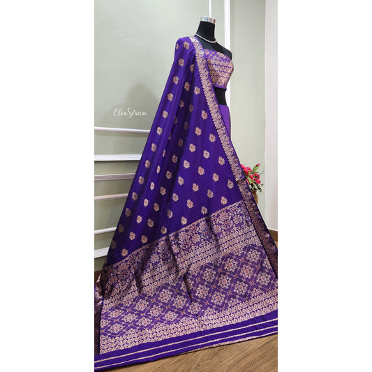 Purple Mulberry Silk Mekhela Chador
