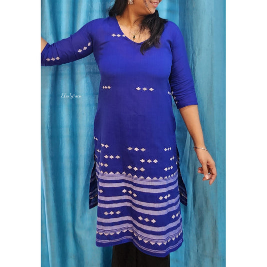Blue Handloom Cotton Kurti