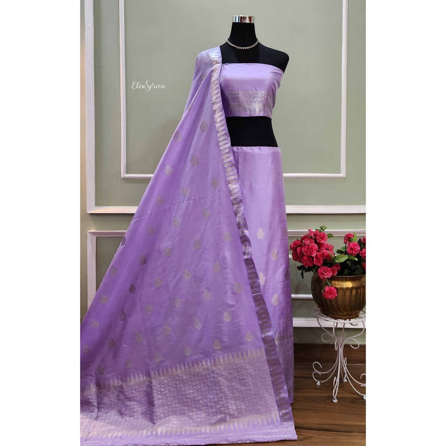Lilac Mulberry Silk Mekhela Chador