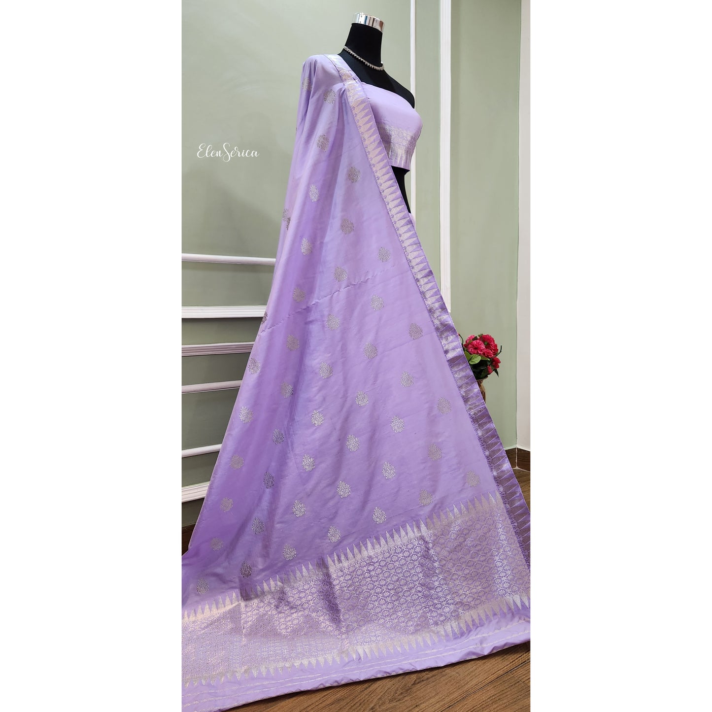 Lilac Mulberry Silk Mekhela Chador