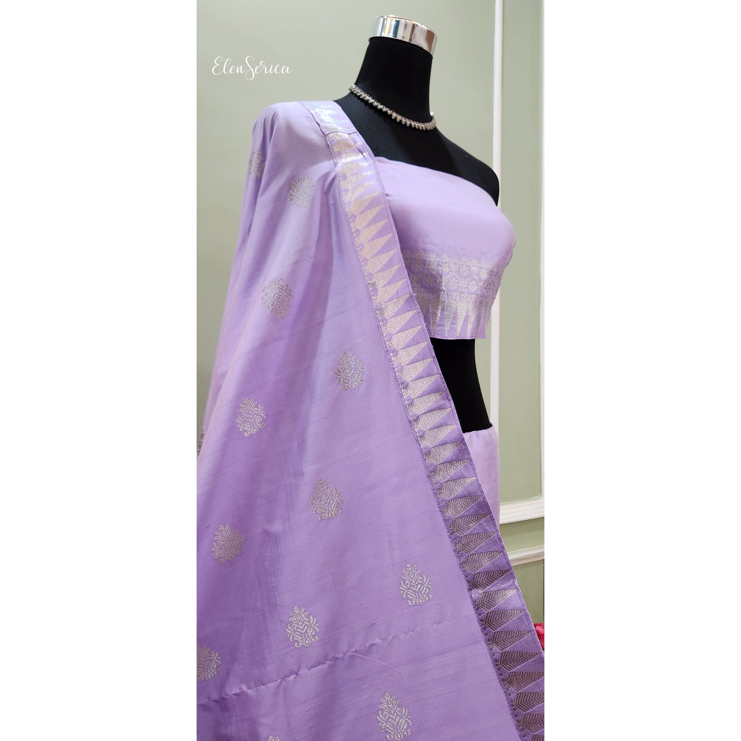 Lilac Mulberry Silk Mekhela Chador