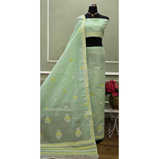 Mint Cotton-Kesapaat Mekhela Chador