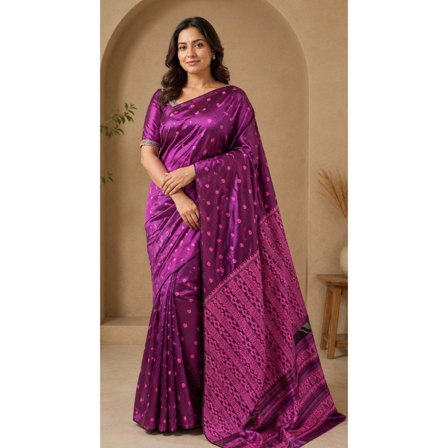 Royal Orchid Pure Mulberry Silk Saree