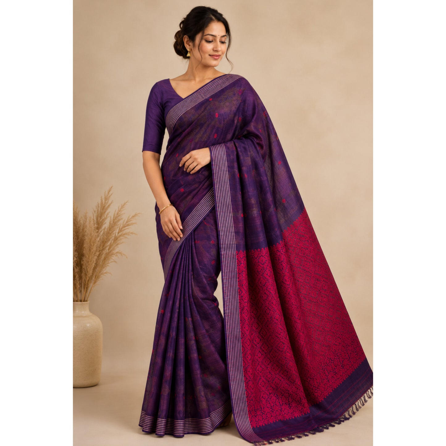 Royal Orchid Handloom Cotton Saree