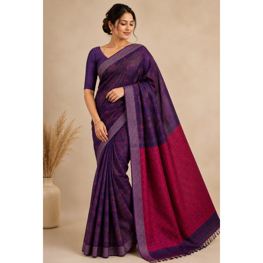 Royal Orchid Handloom Cotton Saree