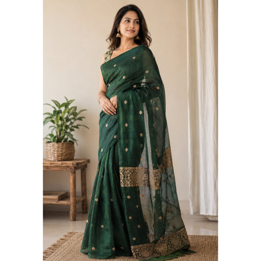 Emerald Grace Nuni Cotton Saree