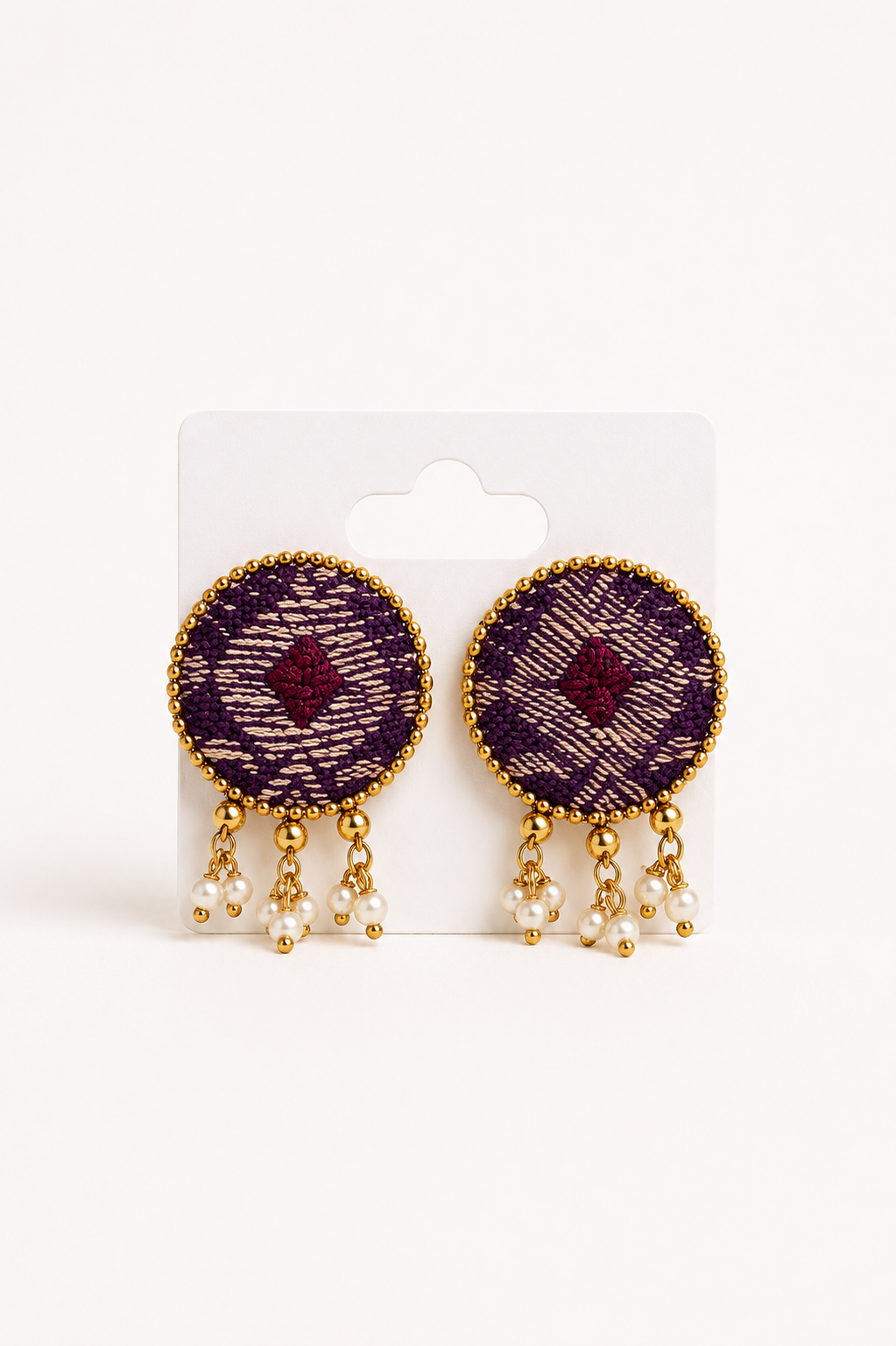 Rhombus Pearl Earrings