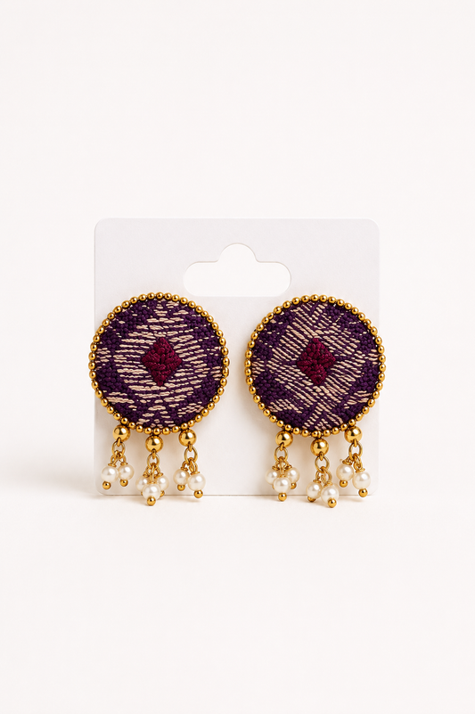 Rhombus Pearl Earrings