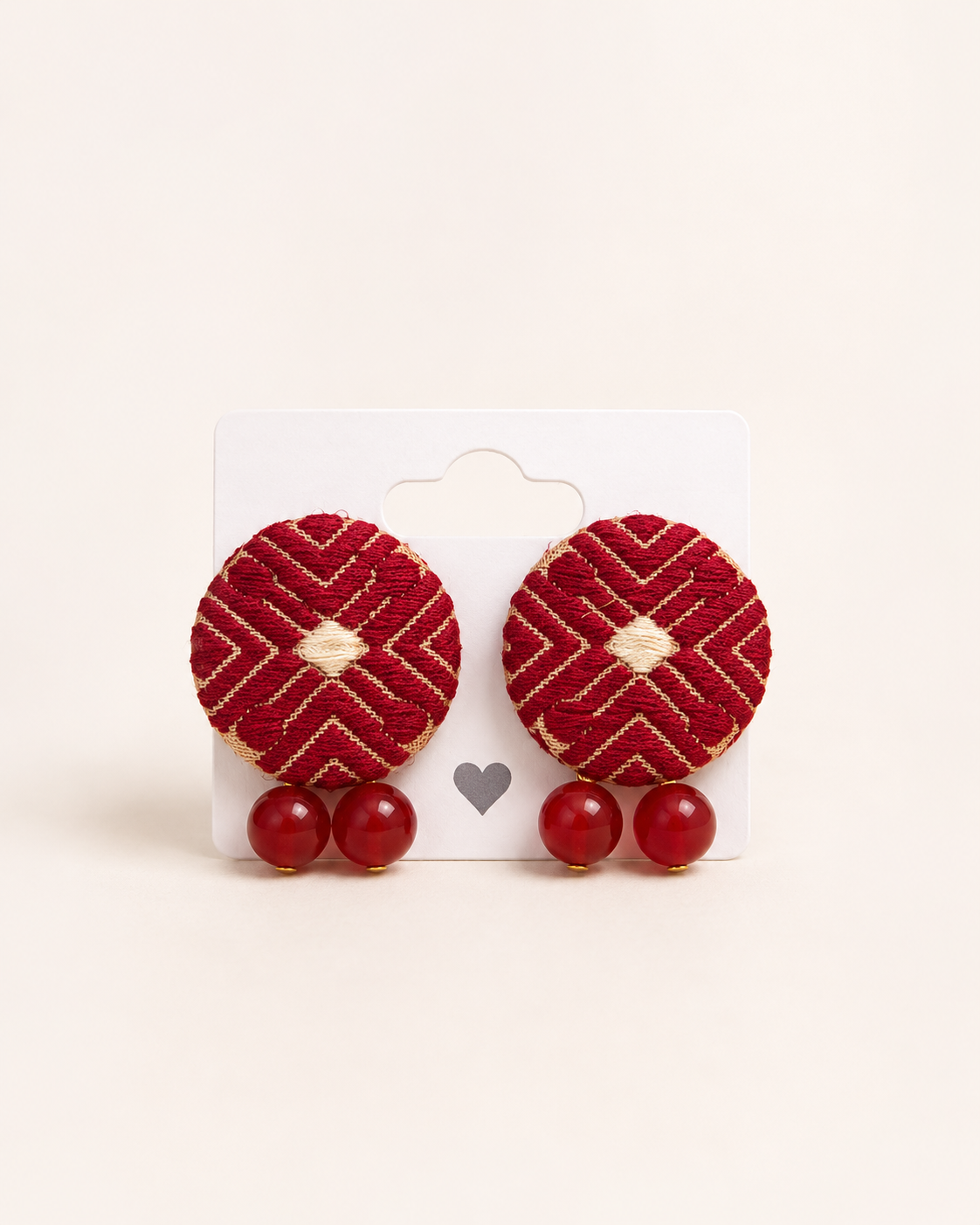 Crimson Chevron Studs