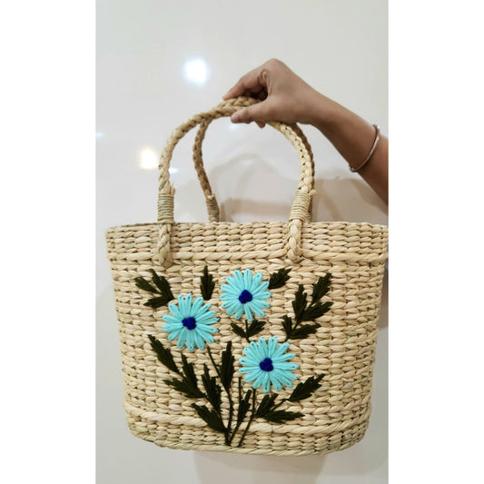 Floral Weave Tote