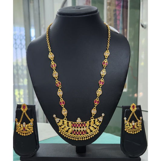 Pink & White Assamese Jewellery Set