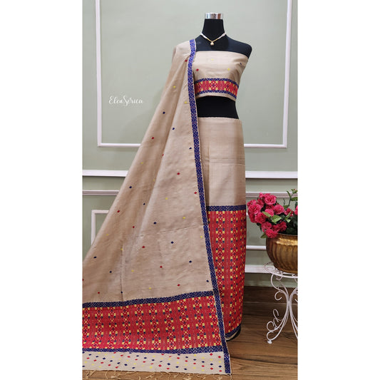 Pure Tassar Silk Mekhela Chador