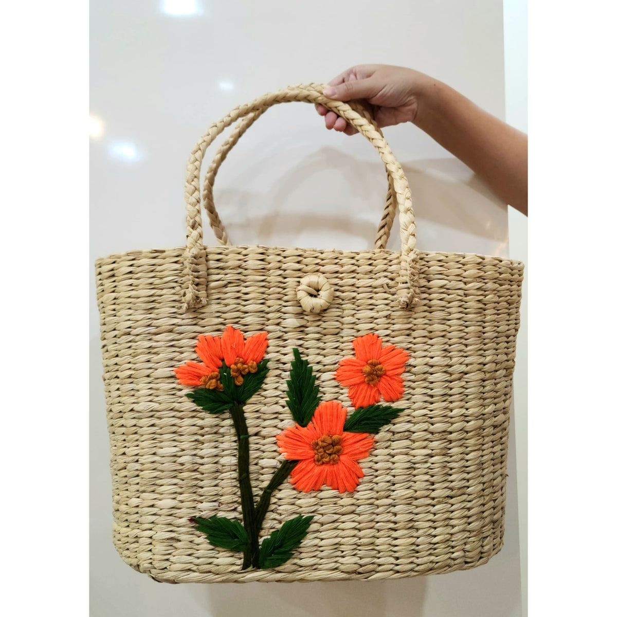 Floral Tote with Button closure